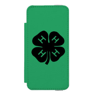 Coque-portefeuille iPhone 5 Incipio Watson™ Symbole : club 4-H