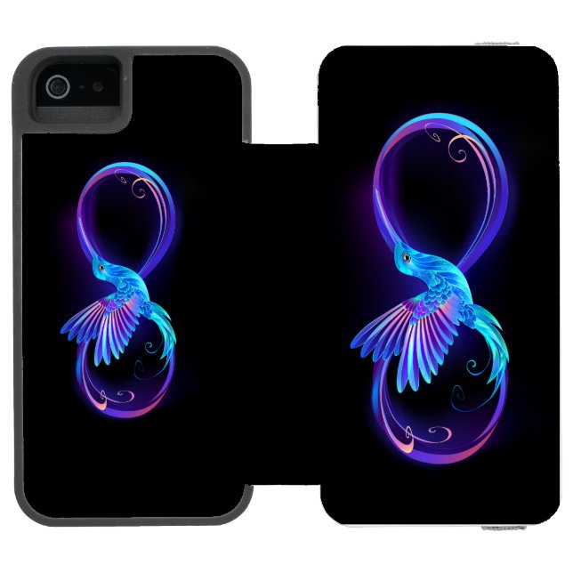 Coque Portefeuille Incipio Pour iPhone Symbole de Neon Infinity par Glowing Hummingbird (Folio Ouvert)