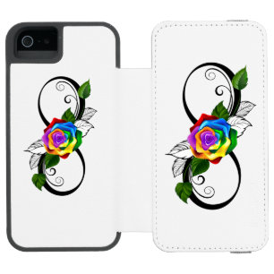 Coque-portefeuille iPhone 5 Incipio Watson™ Symbole infini avec rose arc-en-ciel