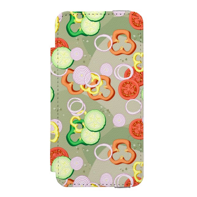 Coque Portefeuille Incipio Pour iPhone Texture avec des tranches de légumes (Folio Devant)