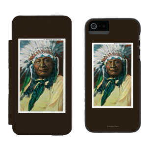 Coque-portefeuille iPhone 5 Incipio Watson™ Un chef indien PortraitColorado d'Arapahoe