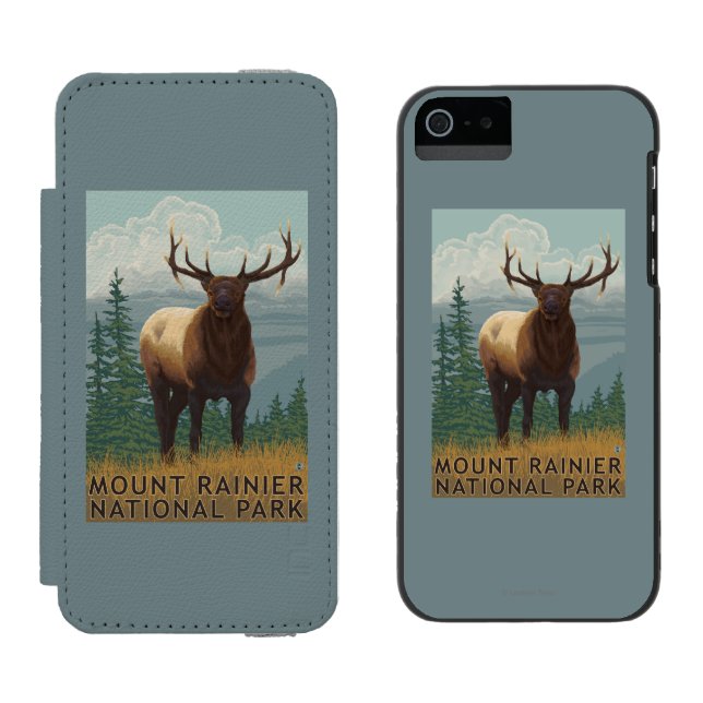 Coque Portefeuille Incipio Pour iPhone Un parc national plus pluvieux, scène de (Côté par côté)