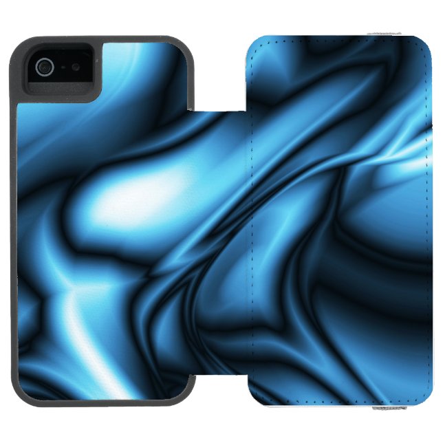 Coque Portefeuille Incipio Pour iPhone Vague de soie bleue (Folio Ouvert)