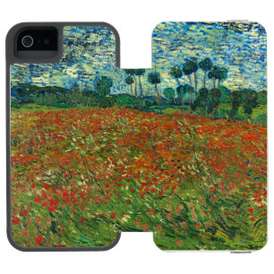 Coque-portefeuille iPhone 5 Incipio Watson™ Vincent Van Gogh Poppy Field Floral Art Vintage