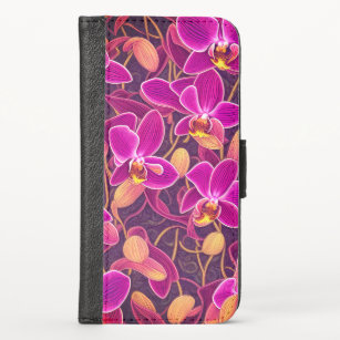 Beau violet rose orchidée design Coque-Mate iPho