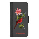 Coque Portefeuille Pour iPhone 8/7 Cardinal et Colibri rose Lily Personnalis&#233;