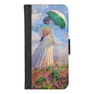 Coque Portefeuille Pour iPhone 8/7 Claude Monet - Femme avec un parasol face à droite