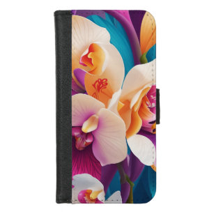 Coque Portefeuille Pour iPhone 8/7 Fleur d'orchidées en couleur pastel doux Porte-mon
