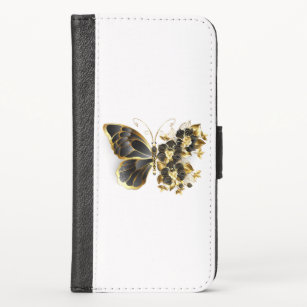 Gold flower Butterfly with Black Orchid