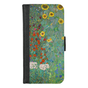 Coque Portefeuille Pour iPhone 8/7 Gustav Klimt - Jardin de campagne avec tournesols