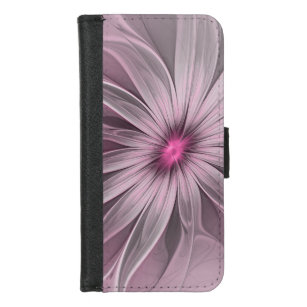 Coque Portefeuille Pour iPhone 8/7 Imaginaire Fleur Plum Abstrait Flore Fractal Art
