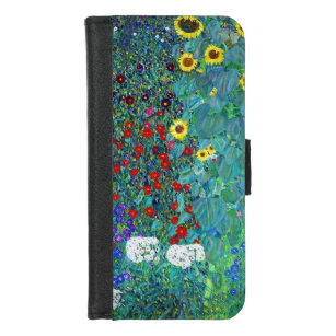 Coque Portefeuille Pour iPhone 8/7 Jardin agricole avec tournesols, Gustav Klimt