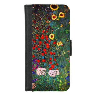 Coque Portefeuille Pour iPhone 8/7 Jardin aux fleurs Gustav Klimt