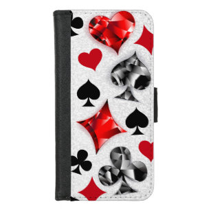 Coque Portefeuille Pour iPhone 8/7 Joueur de poker Joueur de cartes de jouer costumes
