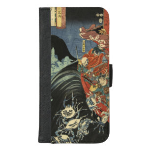 Coque Portefeuille Pour iPhone 8/7 Plus Le samouraï japonais vintage contre le fantôme
