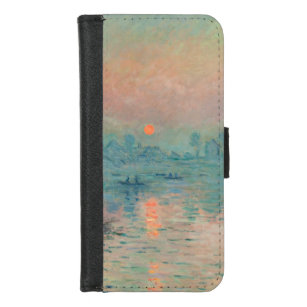 Coque Portefeuille Pour iPhone 8/7 Monet Sunset Seine Beaux-Art Impressionnisme