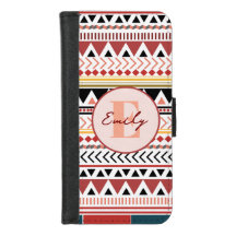 Nom personnalisé Aztec Elegance Rouge chaud Motif 