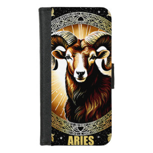 Coque Portefeuille Pour iPhone 8/7 Symbole astrologique Aries