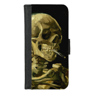 Coque Portefeuille Pour iPhone 8/7 Van Gogh Fumer du squelette