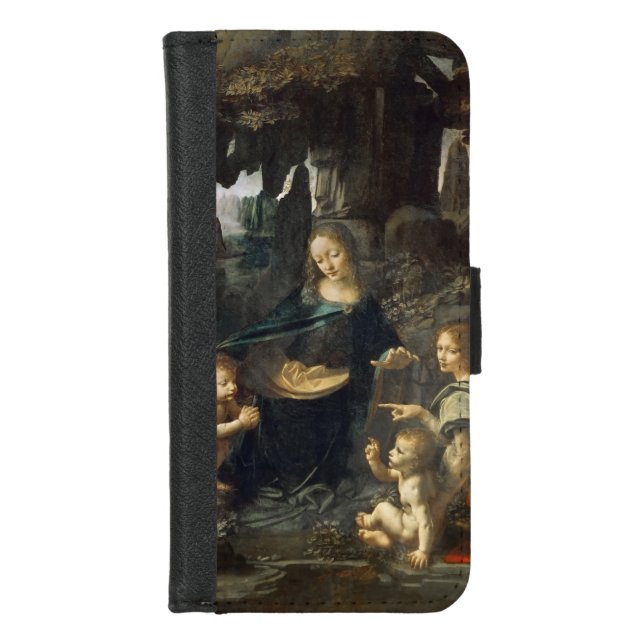 Coque Portefeuille Pour iPhone Vierge des Rochers, Léonard de Vinci (Devant)