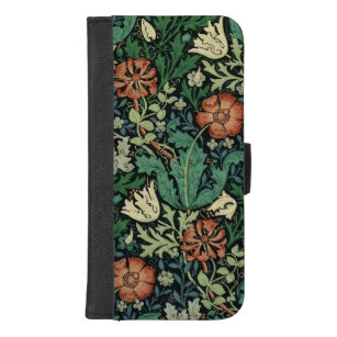 Coque Portefeuille Pour iPhone 8/7 Plus William Morris Compton Floral Art Nouveau Motif