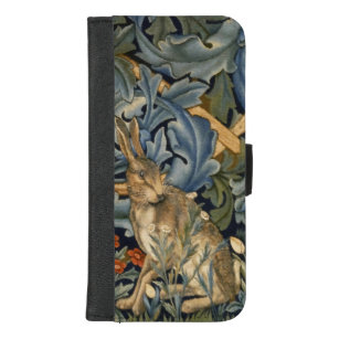 Coque Portefeuille Pour iPhone 8/7 Plus William Morris Forest Rabbit Floral Art Nouveau