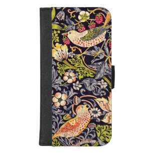 Coque Portefeuille Pour iPhone 8/7 Plus William Morris Strawberry Thief Floral Art nouveau