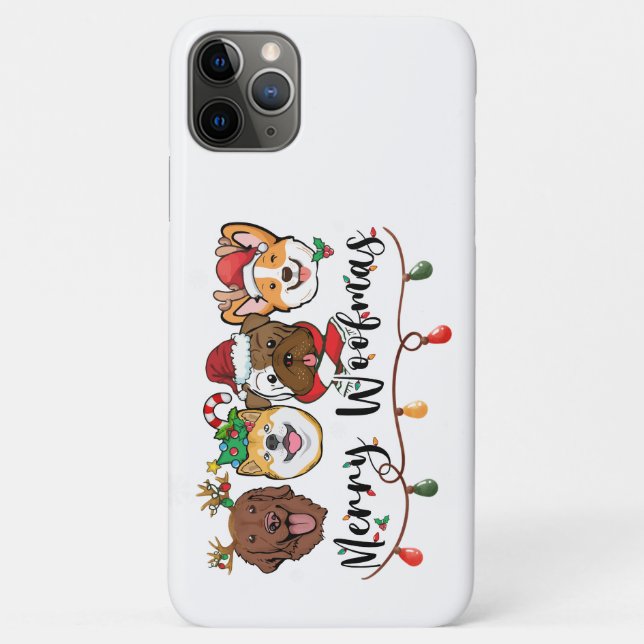 Coque pour iPhone 11 Pro Max Typography Merry Woof (Dos)