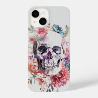 Coque Pour iPhone 14 Boîtier téléphonique à crâne floral, coque iphone