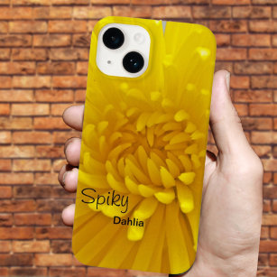 Coque Pour iPhone 14 Bright Yellow Spiky Dahlia Close Up Photographie