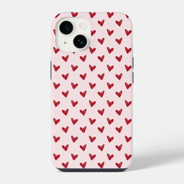 Coque Pour iPhone 14 Coeurs rouges Saint Valentin iPhone / coque ipad (Verso)