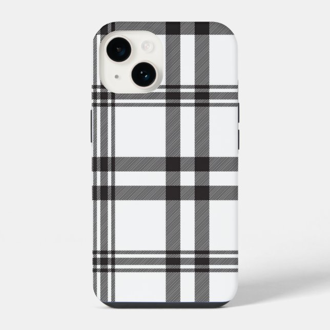 Coque Pour iPhone 14 Coque iphone blanc noir (Verso)