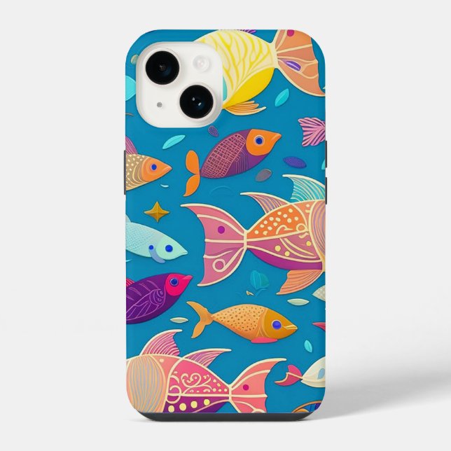 Coque Pour iPhone 14 Coque iphone de conception du poisson (Verso)
