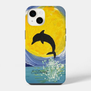 Coque Pour iPhone 14 Coque iphone - Dolphin Lune Océan