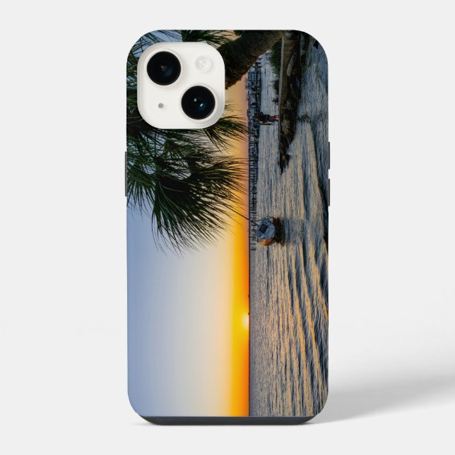 Coque Pour iPhone 14 Coque iphone du coucher de soleil de Floride Gulf  (Verso)