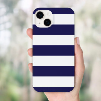 Coque Pour iPhone 14 Coque iphone large bande bleu marine