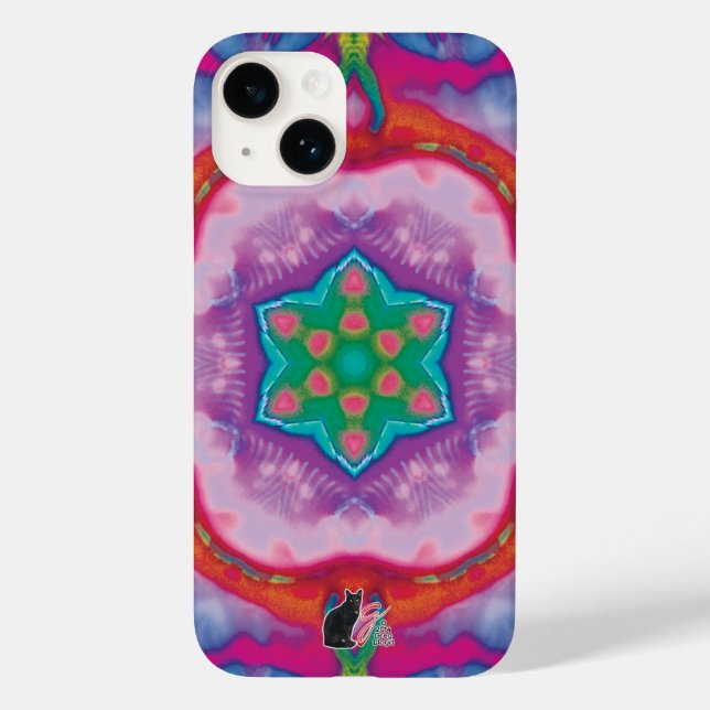 Coque Pour iPhone 14 Coque iphone Rosette Kaleidoscope (Verso)