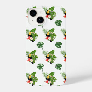 Coque Pour iPhone 14 Cute Floral oiseau tropical Pink iPhone 14 coque