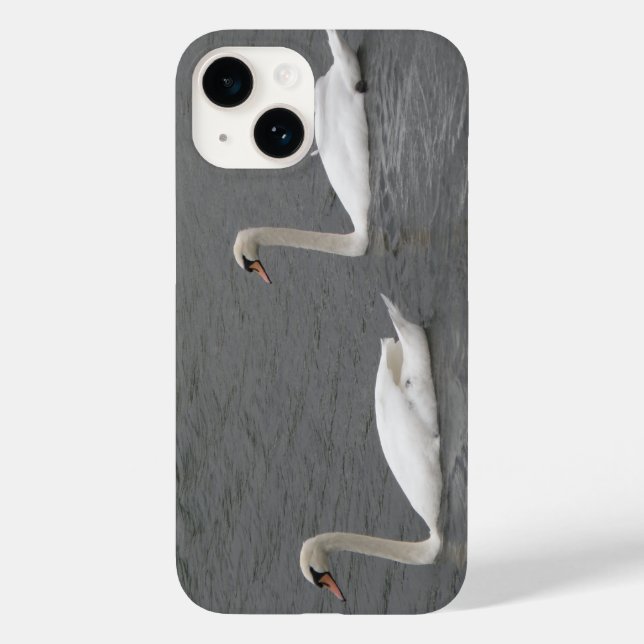 Coque Pour iPhone 14 Cygnes sur le coque iphone fluvial (Verso)