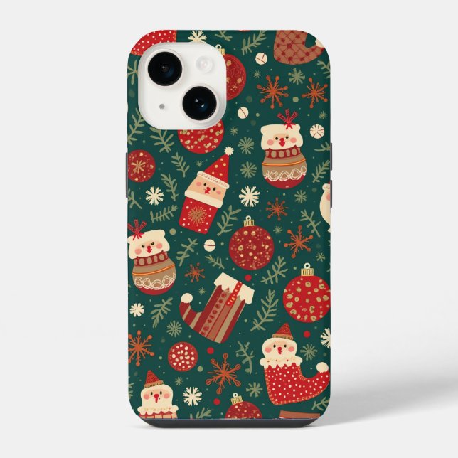 Coque Pour iPhone 14 Décor de Noël iPhone 14 coque (Verso)