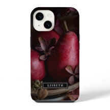 Élégant coque iphone de poires botaniques foncées