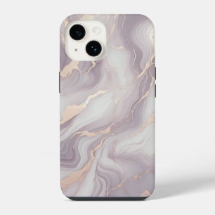 Coque Pour iPhone 14 Lavender Marble iPhone 14 Coque avec Veines Argent