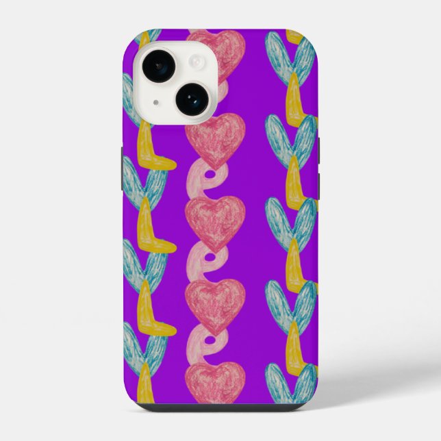 Coque Pour iPhone 14 Love crayon's art Coque-Mate coque iphone (Verso)