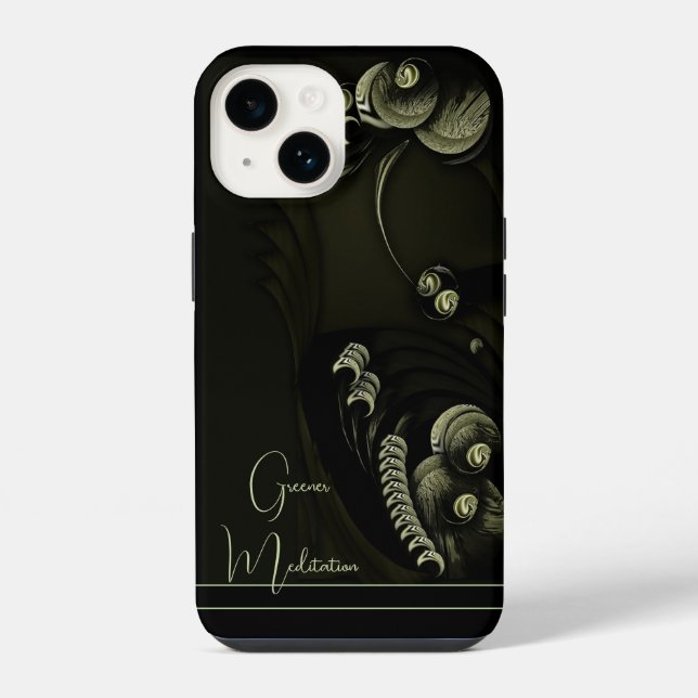 Coque Pour iPhone 14 "Méditation plus verte", Coque Apple iPhone 14 (Verso)