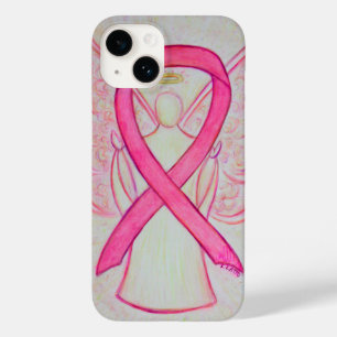 Coque Pour iPhone 14 Pink Awareness Ribbon Angel coque iphone personnal