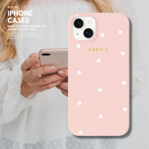 Coque Pour iPhone 14 Plus Coque iphone Pois rose vierge féminine