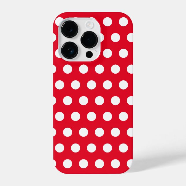 Coque Pour iPhone 14 Plus Coque iphone rouge Pois blanc ou choisir des coule (Verso)