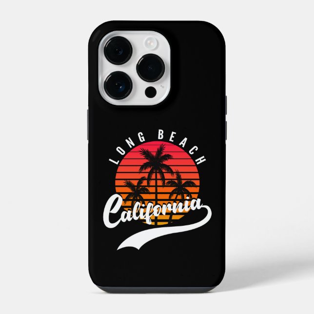 Coque Pour iPhone 14 Plus Long Beach Retro Coque-Mate iPhone 14 Pro Coque (Verso)