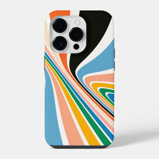 Coque Pour iPhone 14 Plus Retro Swirl Art Abstrait iPhone / coque ipad (Verso)