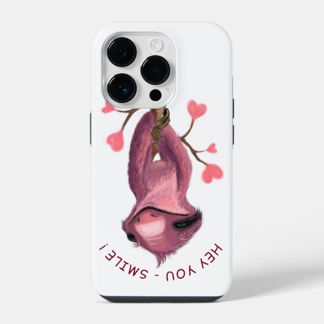 Coque Pour iPhone 14 Plus Sloth romantique - Coque sourire coque iphone (Verso)